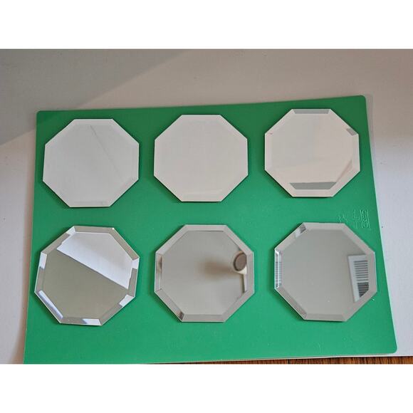 Mirrors 4" Octogan/8 sided 3 pair/6 for Candles, Coasters, Figurines, Placecards - Picture 5 of 5